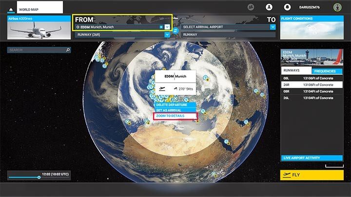 In the Select Departure Airport, enter the ICAO code or city name - Microsoft Flight Simulator: How to create passenger aircraft flight plan? - Passenger aircraft - Microsoft Flight Simulator 2020 Guide