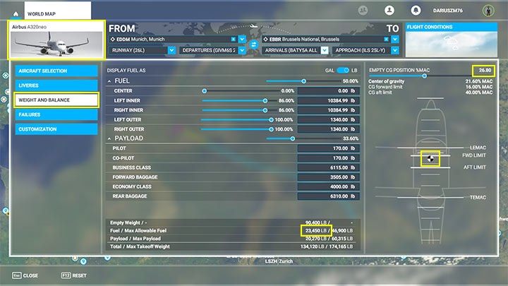 The next step is the fuel and cargo tab - Microsoft Flight Simulator: How to create passenger aircraft flight plan? - Passenger aircraft - Microsoft Flight Simulator 2020 Guide