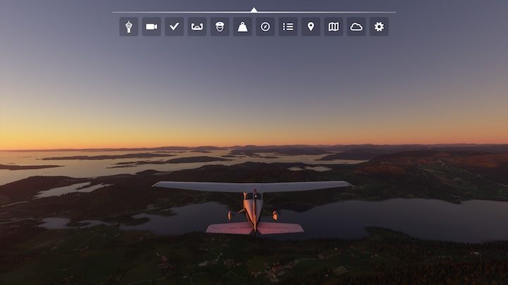 The first option on the left with the tower icon is ATC, or Air Traffic Control - Microsoft Flight Simulator: Toolbar - Basics - Microsoft Flight Simulator 2020 Guide