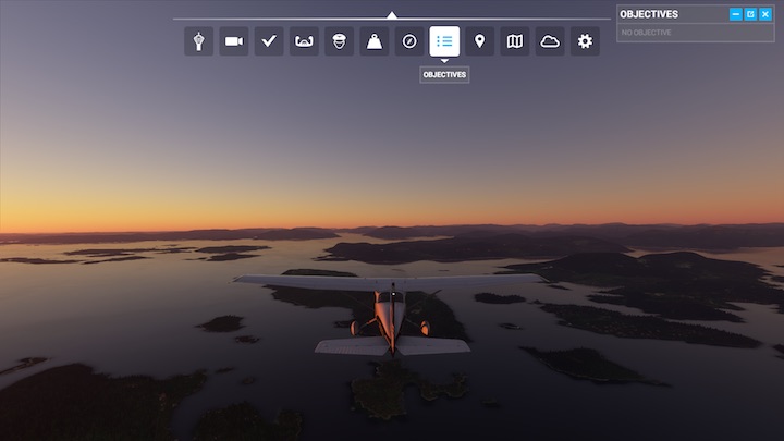 This feature will only be active if you have pre-determined the entire flight plan including take-off, landing and intermediate navigation points in the world map mode - Microsoft Flight Simulator: Toolbar - Basics - Microsoft Flight Simulator 2020 Guide