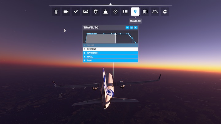 The Visual Flight Rules map is like a handheld screen with GPS navigation - Microsoft Flight Simulator: Toolbar - Basics - Microsoft Flight Simulator 2020 Guide