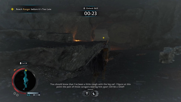 You have to reach the Ranger before time elapses. - Shadow of War: A Sighting - Walkthrough - Act 2 - Rise to Power - Middle-earth: Shadow of War Game Guide