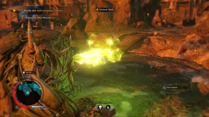 Graug can set enemies on fire - highly useful against ghuls! - Shadow of War: Of Ghuls and Graugs - Walkthrough - Act 2 - Rise to Power - Middle-earth: Shadow of War Game Guide