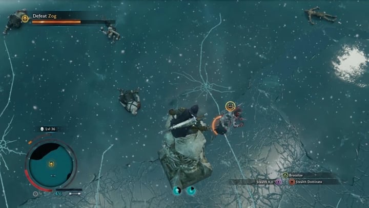 You can use the totem to perform assassination attacks on Zog. - Shadow of War: Fire from Ice - Walkthrough - Act 2 - Rise to Power - Middle-earth: Shadow of War Game Guide