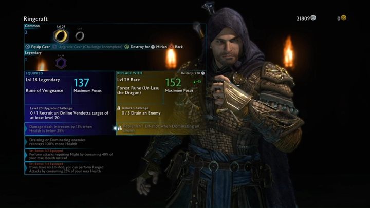 Keep updating Talions equipment and always read their detailed descriptions. - Shadow of War: General tips - Basics - Middle-earth: Shadow of War Game Guide