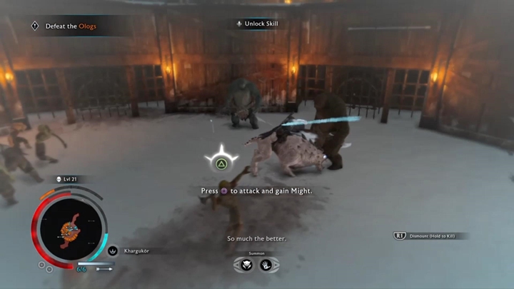 Dominate a Caragor and use his help. - Shadow of War: Blood Sport - Walkthrough - Act 2 - Rise to Power - Middle-earth: Shadow of War Game Guide