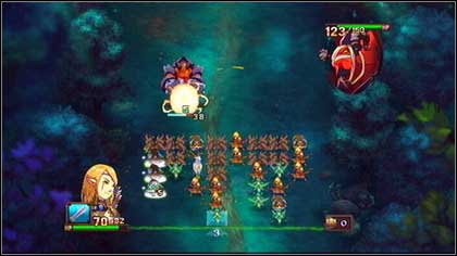 The demon's second attack is even more powerful, but concentrated at one spot, so it's easier to hit/block it - Irollan - p. 4 - Walkthrough - Might & Magic: Clash of Heroes - Game Guide and Walkthrough