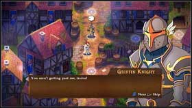 Once the patrol is gone, backtrack a bit to the south and open the chest with the Phoenix Feather artifact [1] - Holy Griffin Empire - p. 1 - Walkthrough - Might & Magic: Clash of Heroes - Game Guide and Walkthrough