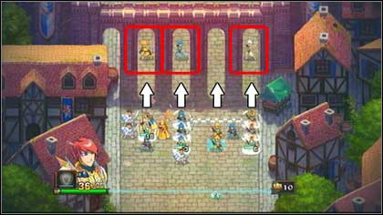 In the archer fight, your goal is to kill three enemies hiding behind the stone pillars [1] - Holy Griffin Empire - p. 2 - Walkthrough - Might & Magic: Clash of Heroes - Game Guide and Walkthrough