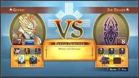 After defeating him, you will be attacked by Archmage Fayed (LVL 7) [1] and afterwards by Sir Kennerth Drake (LVL 8) [2] - Holy Griffin Empire - p. 2 - Walkthrough - Might & Magic: Clash of Heroes - Game Guide and Walkthrough