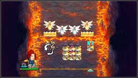 Use the gained moves to push the red Demons below the red Succubus [1] and create an attack formation from the grey Succubus [2] - Sheogh - p. 2 - Walkthrough - Might & Magic: Clash of Heroes - Game Guide and Walkthrough