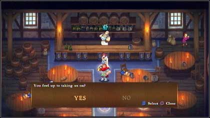 The first person who will give you a puzzle is the bartender [M2 - Holy Griffin Empire - Battle puzzles - Might & Magic: Clash of Heroes - Game Guide and Walkthrough