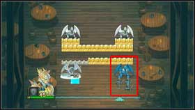 That way you will obtain enough moves for moving your white Swordsmen behind the Griffin [1] and afterwards doing the same with the blue Archers [2] - Holy Griffin Empire - Battle puzzles - Might & Magic: Clash of Heroes - Game Guide and Walkthrough