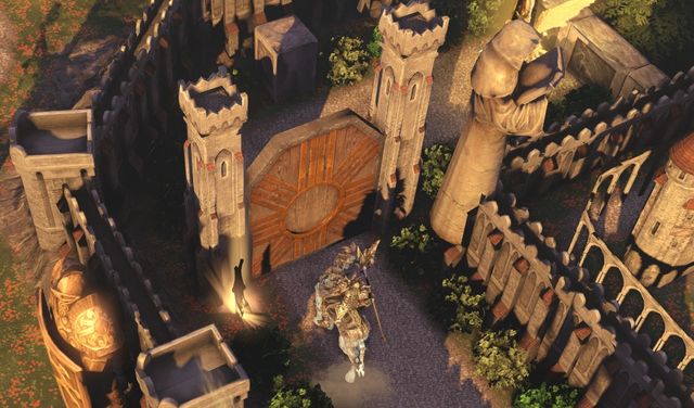 You can destroy the wooden door by clicking on the banner in front of it. - The Wages of Secrecy M15 | Necropolis - Necropolis - Might & Magic: Heroes VII Game Guide & Walkthrough