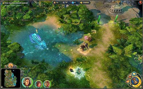 Dragon is in the lake at the south of the island. - 3rd mission - The Barbarous Seven - Campaign - Might & Magic: Heroes VI Game Guide