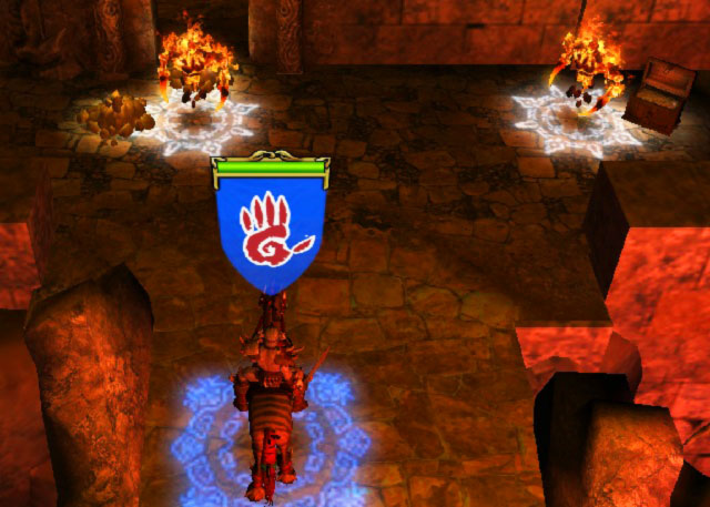 Tunnel under the Coral Barrier is defended by the big troops of the fire elementals - Thunder Nest (3/4) - Mission 1 - Fortunes of Captain Hack (MQ) - Heroes VI - Pirates of the Savage Sea - Game Guide and Walkthrough