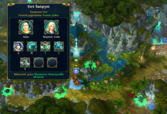 Ciele is a prisoner in the Sanctuarys fort in the middle of the second island - Counterspell - Mission 2 - King of the Savage Sea (MQ) - Heroes VI - Pirates of the Savage Sea - Game Guide and Walkthrough