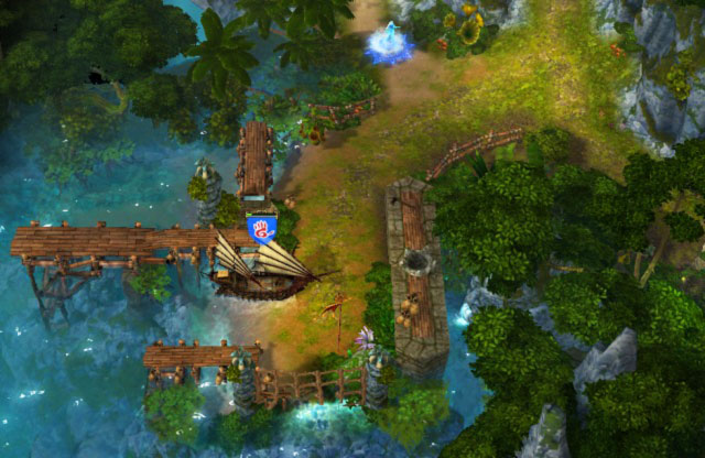 Ulagans ship in the port - his boys will join you cheerfully - Ulagans Warcry - Mission 2 - King of the Savage Sea (SQ) - Heroes VI - Pirates of the Savage Sea - Game Guide and Walkthrough