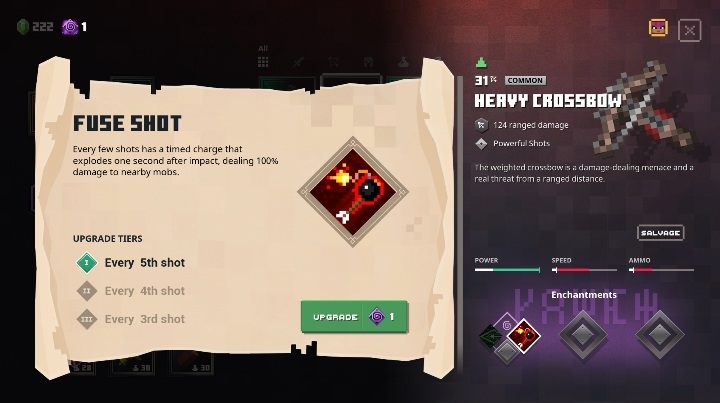 Spell points are used to develop weapon enhancements - Minecraft Dungeons: Weapon upgrade - how to remove? - Weapons & attributes - Minecraft Dungeons Guide