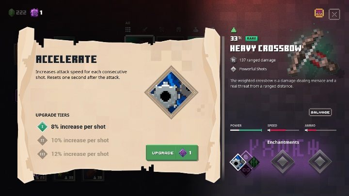 Enhancements are unique abilities that you can add to your weapons and armor - Minecraft Dungeons: Combat - power-ups, tips - Starting tips - Minecraft Dungeons Guide