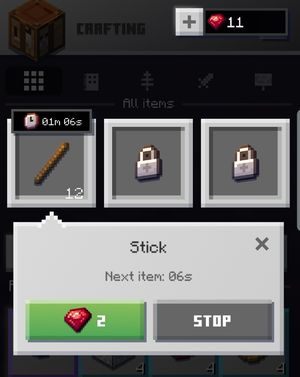 It takes a certain amount of time to craft each item - How does the crafting system work in Minecraft Earth? - FAQ - Minecraft Earth Guide