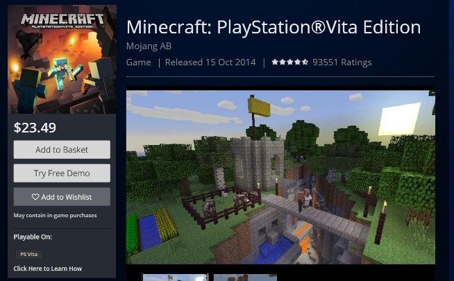 Purchasable on the PlayStation Store - Minecraft: Game editions - Appendix - Minecraft Guide