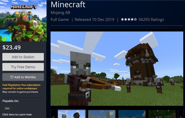 Purchasable on the PlayStation Store - Minecraft: Game editions - Appendix - Minecraft Guide