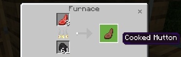 A Cooked Mutton is a fried piece of raw mutton dropped by a dead sheep - Minecraft: Food - recipes, list, crafting - Recipes - Minecraft Guide
