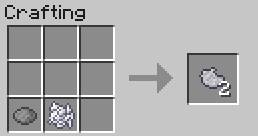 A combination of gray dye with bone meal, or two bone meals with ink - Minecraft: Decorative elements - recipes, list, crafting - Recipes - Minecraft Guide