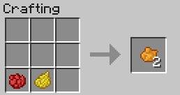 Orange dye obtained from the yellow and the red one - Minecraft: Decorative elements - recipes, list, crafting - Recipes - Minecraft Guide