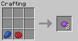 Violet dye made from Lapis stone and red dye - Minecraft: Decorative elements - recipes, list, crafting - Recipes - Minecraft Guide
