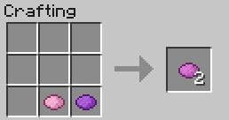By mixing the pink and the violet dye you can obtain the magenta dye - Minecraft: Decorative elements - recipes, list, crafting - Recipes - Minecraft Guide