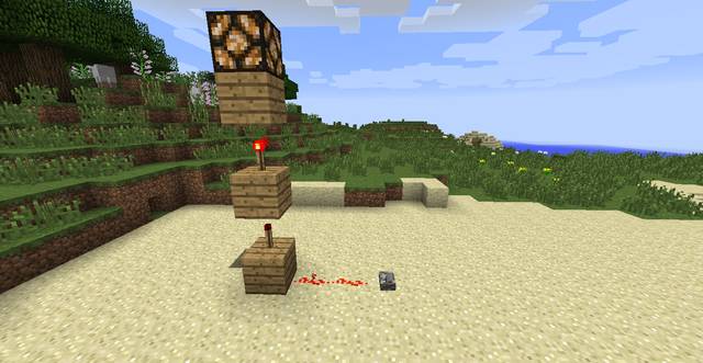 Lifting of the signal - Minecraft: Redstone Circuits - basic - Basic Redstone Circuits - Minecraft Guide