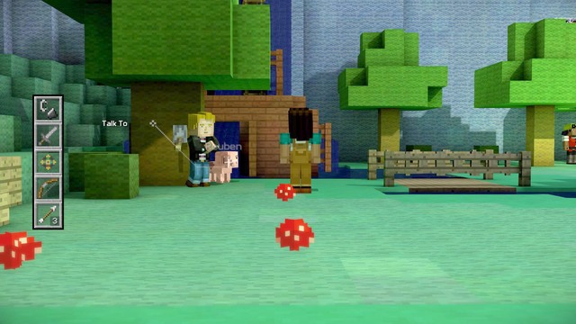 The third important choice is about giving Reuben high five - Important choices - Minecraft: Story Mode: A Telltale Games Series - Game Guide and Walkthrough