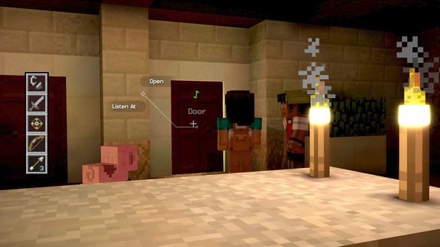After you enter the house, follow the corridor to the last room - Chapter 3 - Walkthrough - Minecraft: Story Mode: A Telltale Games Series - Game Guide and Walkthrough