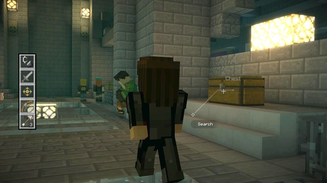 After a short conversation, approach the chest and collect powder that you are going to need to craft a bomb - Chapter 5 - Walkthrough - Minecraft: Story Mode: A Telltale Games Series - Game Guide and Walkthrough