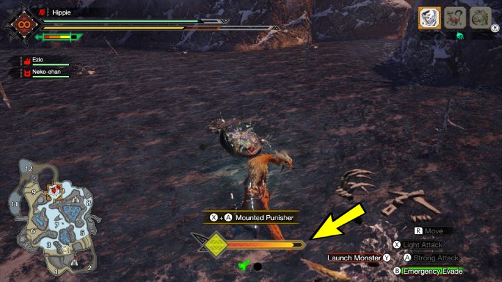 Attacking other monsters while riding the Wyvern fills the bar at the bottom of the screen - Monster Hunter rise: Wyvern - how to ride? - Fighting and hunting - Monster Hunter Rise game guide
