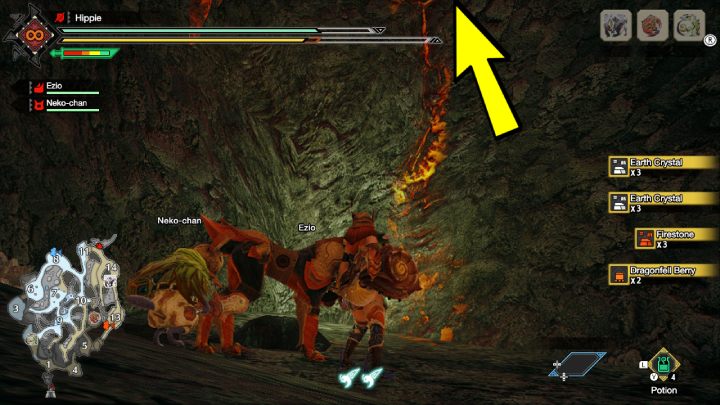 Above the crack in the wall is a hole of a narrow tunnel - Monster Hunter Rise: Hellbill - How to find? - Fighting & Hunting - Monster Hunter Rise Guide
