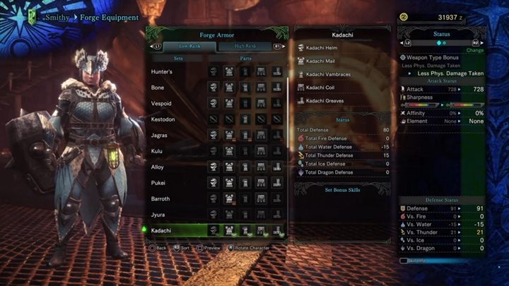 Kadachi armor - stats and resistances - Armors - Low Rank in Monster Hunter World - Workshop - Monster Hunter World Game Guide