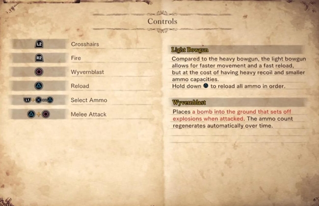 Just like a Heavy Bowgun, this weapon has no combos - Light Bowgun | Weapons - Weapons - Monster Hunter World Game Guide