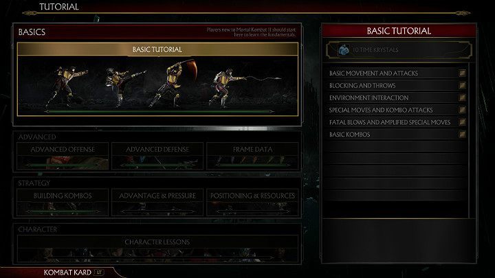 The tutorial should be your first step during the adventure in Mortal Kombat 11 - Tutorial of Mortal Kombat 11 - Game modes - Mortal Kombat 11 Guide and Tips