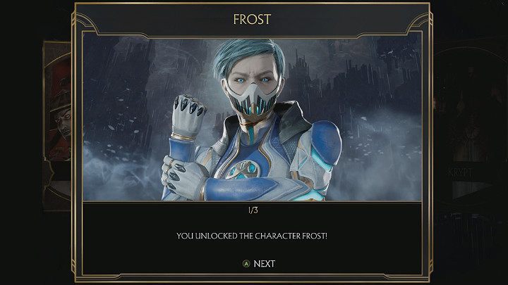 After the end of the story mode in Mortal Kombat 11, you may unlock one additional character - Frost - Story mode of Mortal Kombat 11 - Game modes - Mortal Kombat 11 Guide and Tips
