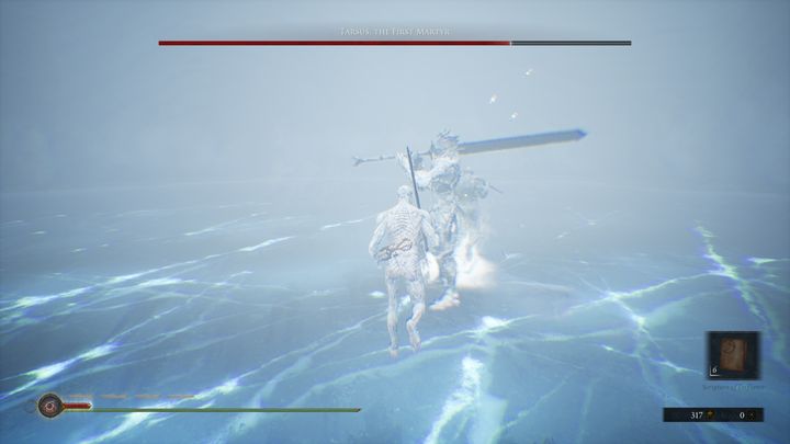 At the very beginning of the fight, you wont be able to see Tarsus - Mortal Shell: Tarsus, the First Martyr boss, how to beat, walkthrough - Bosses - Mortal Shell Guide, Walkthrough