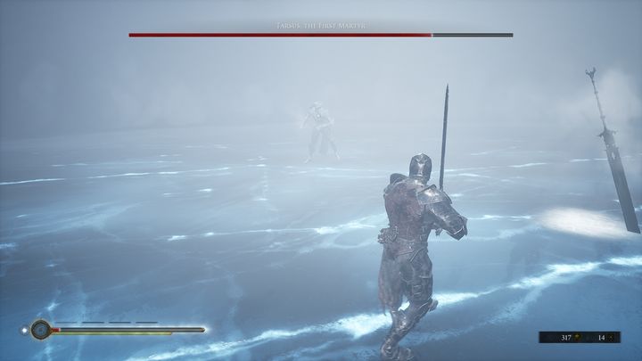 Also, Tarsus throws his sword in your direction, but dont think that youre safe after he throws his weapon - Mortal Shell: Tarsus, the First Martyr boss, how to beat, walkthrough - Bosses - Mortal Shell Guide, Walkthrough