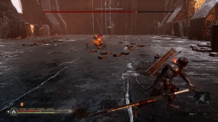 Crucix can also jump away from you and start shooting projectiles in your direction - Mortal Shell: Crucix, the Twiceborn boss, how to beat, walkthrough - Bosses - Mortal Shell Guide, Walkthrough