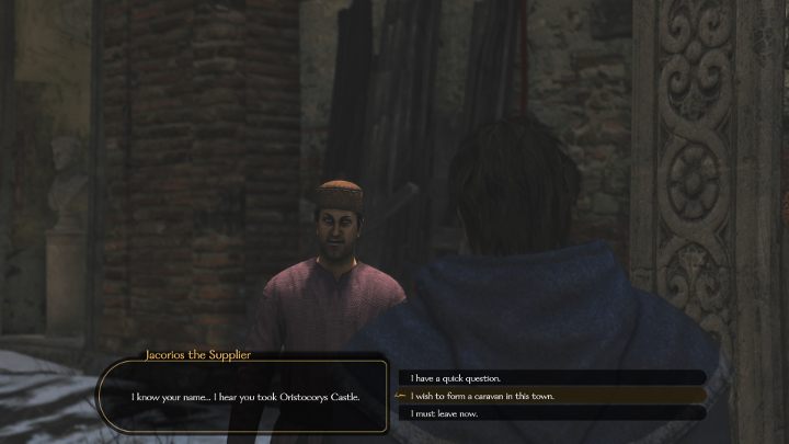 Then reach the Merchant and speak with him. - Mount and Blade 2 Bannerlord: How to create caravan? - FAQ - Mount and Blade 2 Bannerlord Guide