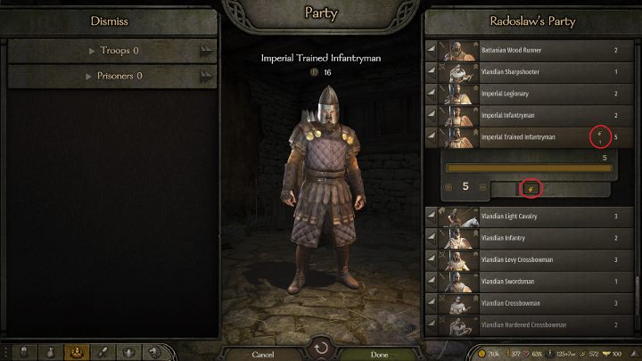 You can recruit slaves by using the party window. - Mount and Blade 2 Bannerlord: How to sell and recruit slaves ? - FAQ - Mount and Blade 2 Bannerlord Guide