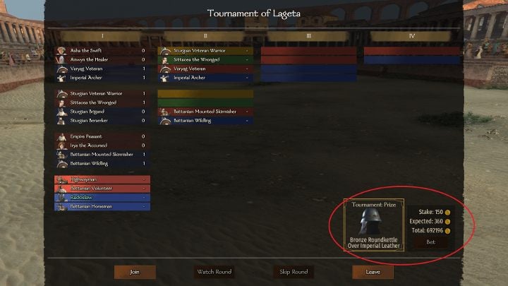 Tournaments offer better prizes than arenas. - Mount and Blade 2 Bannerlord: How to enter and win arenas and tournaments? - FAQ - Mount and Blade 2 Bannerlord Guide