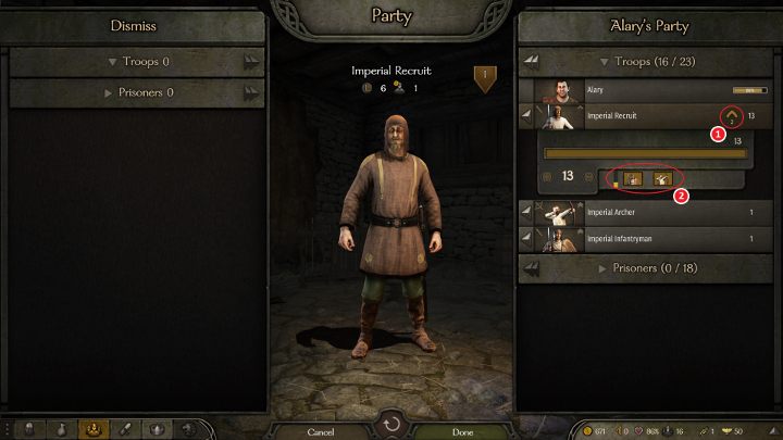 You will often have to decide about a soldiers development path. - Mount and Blade 2 Bannerlord: Party management - Basics - Mount and Blade 2 Bannerlord Guide