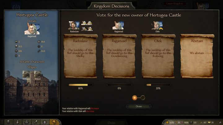 You can obtain a town or a castle by voting system. - Mount and Blade 2 Bannerlord: Faction - joining, settlements, tips - Basics - Mount and Blade 2 Bannerlord Guide